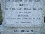 SCHONKEN Manie 1883-1958 & Maggie 1885-1976