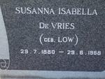 VRIES Susanna Isabella, de nee LOW 1880-1968