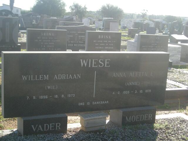 WIESE Willem Adriaan 1896-1973 & Anna Aletta E. 1905-1979