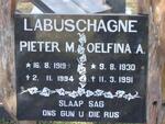 LABUSCHAGNE Pieter M. 1919-1994 & Oelfina A. 1930-1991