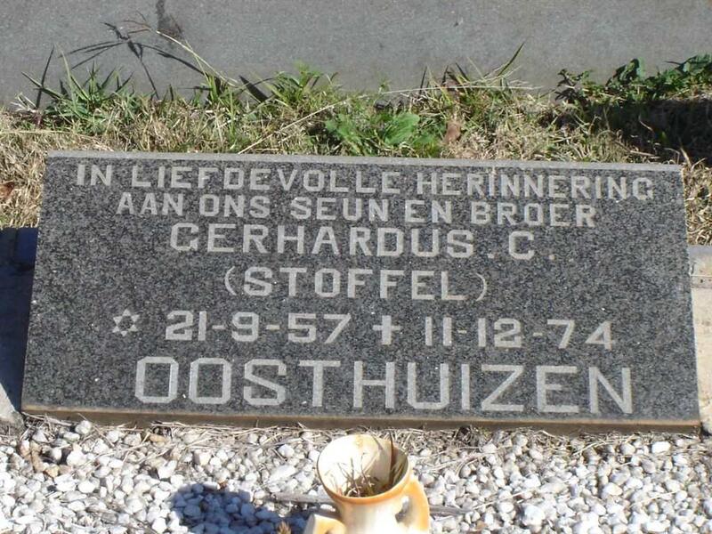 OOSTHUIZEN Gerhardus C. 1957-1974