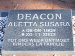 DEACON Aletta Susara 1909-2003