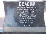 DEACON Jacomina Magdalena nee KLEYNHANS 1887-1974