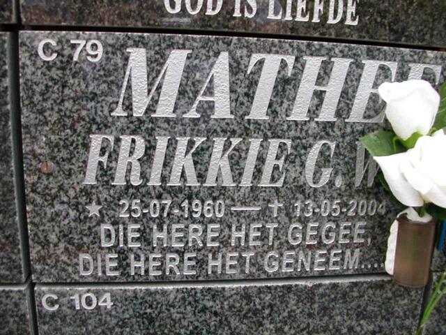 MATHEE Frikkie G.W. 1960-2004