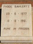 SAHLERTZ Frode 1877-1951