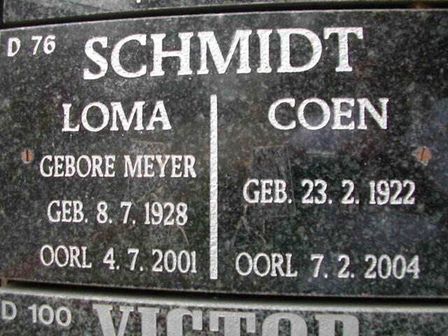 SCHMIDT Coen 1922-2004 & Loma MEYER 1928-2001