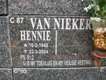 NIEKERK Hennie, van 1940-2004