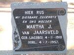 JAARSVELD Martha J., van nee JACOBS 1910-1957
