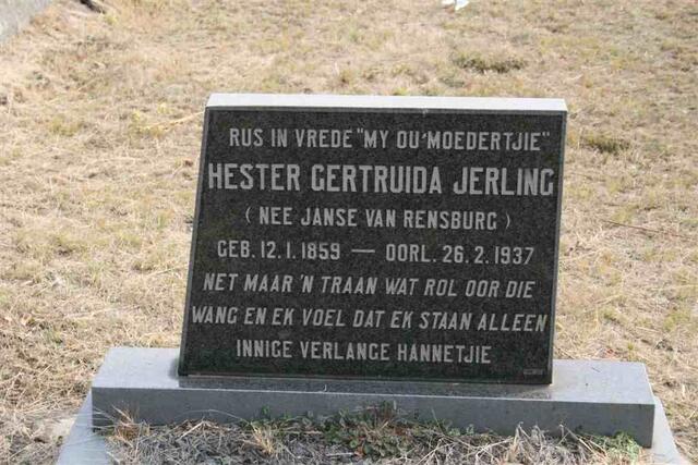 JERLING Hester Gertruida nee JANSE VAN RENSBURG 1859-1937