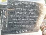KRIGE Willem Adolph 1874-1952 & Susan KOCK 1880-1965