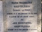 HAUPTFLEISCH Jan Christoffel 1881-1943 & Maria Magdalena LE ROUX 1881-1942