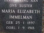 IMMELMAN Maria Elizabeth 1897-1918