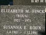 FINCK Elizabeth M. nee ROUX 1921-1971 :: ROUX Susanna E. 1911-1995