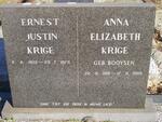 KRIGE Ernest Justin 1905-1975 & Anna Elizabeth BOOYSEN 1912-1989