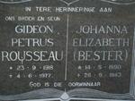 ROUSSEAU Gideon Petrus 1918-1977 :: ROUSSEAU Johanna Elizabeth BESTER 1890-1983