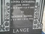 LANGE Hendrik Daniel 1919-1994 :: LANGE Lovina Catharina nee SWART 1899-1985