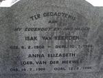 HEERDEN Isak, van 1902-1964 & Anna Elizabeth VAN DER MERWE 1900-1998