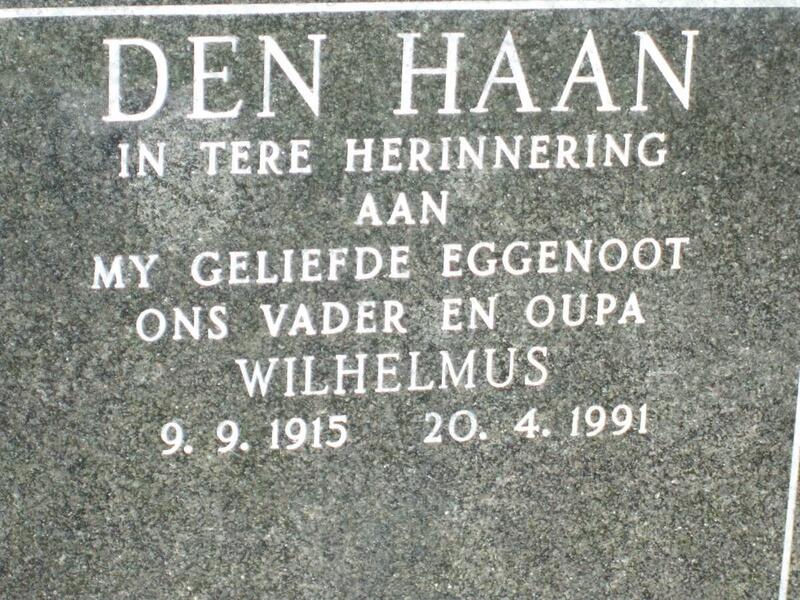 HAAN Wilhelmus, den 1915-1991