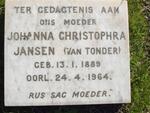 JANSEN Johanna Christophra nee VAN TONDER 1889-1964
