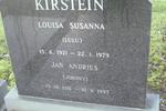 KIRSTEIN Jan Andries 1911-1995 & Louisa Susanna 1921-1979
