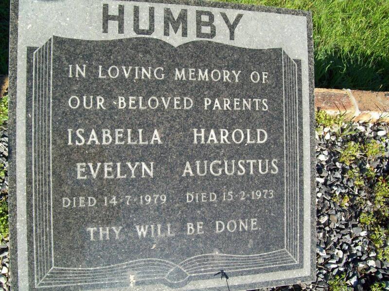 HUMBY Harold Augustus -1973 & Isabella Evelyn -1979