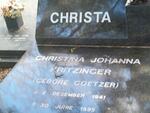 KRITZINGER Christina Johanna nee COETZER 1941-1995