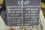 KEMP Willem Oostenwald 1910-1981 & Kathleen E. FIALLO 1917-1990