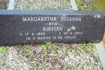 KIRSTEN Margaretha Susanna 1896-1990