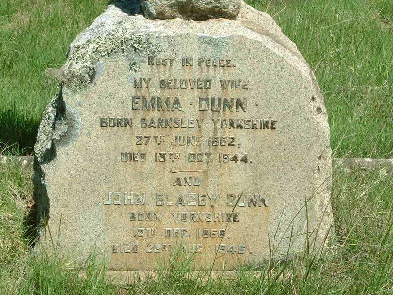 DUNN John Blazey 1866-1946 & Emma 1862-1944