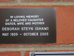 STEYN Deborah née SHAW 1959-2005