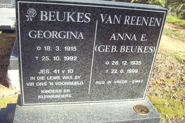 BEUKES Georgina 1915-1992 :: VAN REENEN Anna E. nee BEUKES 1935-1999