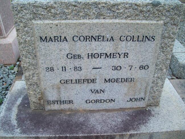 COLLINS Maria Cornelia nee HOFMEYR