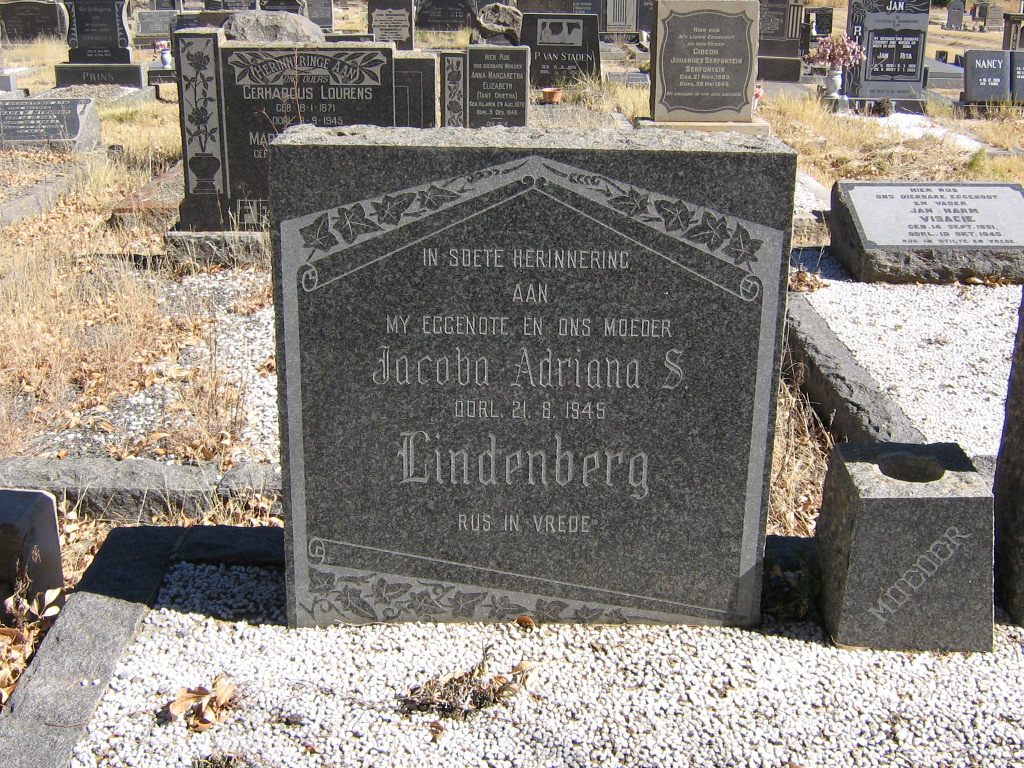 LINDENBERG Jacoba Adriana S. -1945