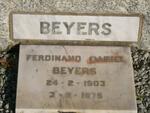 BEYERS Jan Andries 1859-1924 & Martha Magdalena VAN DER MERWE 1862-1927 :: BEYERS Ferdinand Daniel 1903-1975