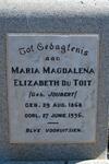 TOIT Maria Magdalena Elizabeth, du nee JOUBERT 1868-1936