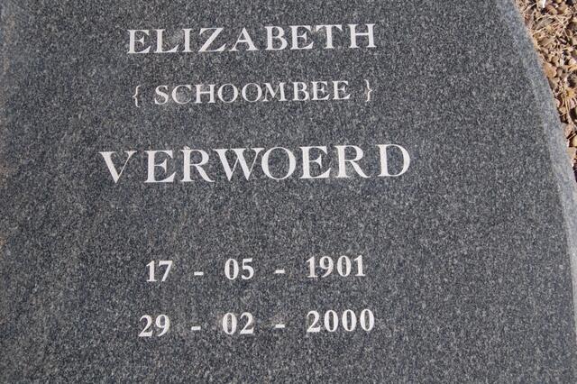 VERWOERD Elizabeth nee SCHOOMBEE 1901-2000
