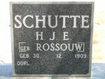 SCHUTTE H.J.E. nee ROSSOUW 1909-