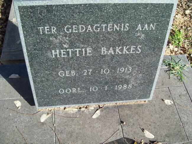 BAKKES Hettie 1913-1988