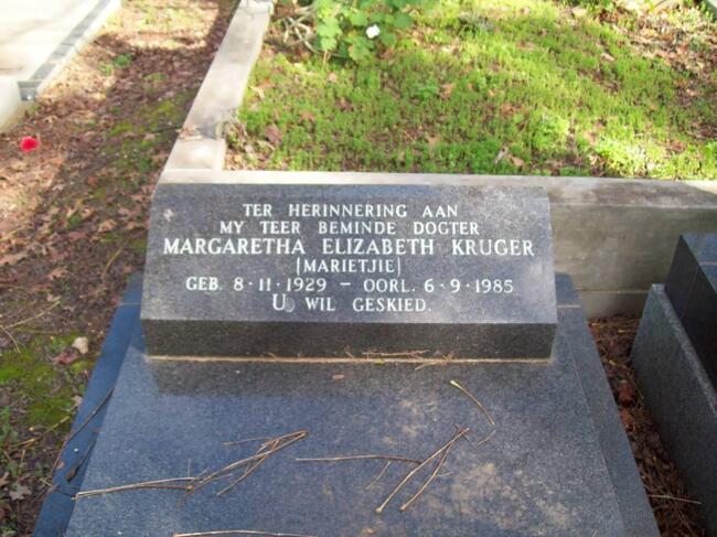 KRUGER Margaretha Elizabeth 1929-1985
