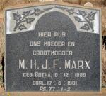 MARX M.H.J.F. nee BOTHA 1889-1981