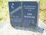 RHEEDER Ada Matlida 1915-2003