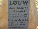 LOUW Jan Daniel 1941-2001 & Hester Jacoba 1953-2002