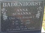 BADENHORST Anna Susanna nee VAN NIEKERK 1921-1999