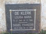 KLERK Daniel Francois 1948-1999 &  Louisa Maria 1948-1999