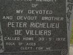 VILLIERS Peter Richelieu, de  -1972