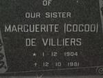 VILLIERS Marguerite, de 1904-1981