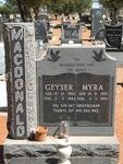 MACDONALD Geyser 1952-1994 & Myra 1960-1994