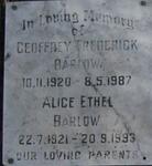 BARLOW Geoffrey Frederick 1920-1987 & Alice Ethel 1921-1993
