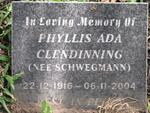 CLEDINNING Phyllis Ada nee SCHWEGMANN 1916-2004