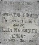 HENDRY Edwin George 1903-1964 & Helen Marguerite 1903-1982
